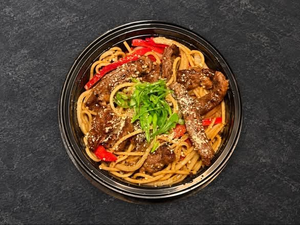 Black Pepper Beef Spaghetti